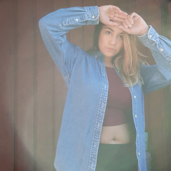 Ralph Lauren Tops - **Vintage Embroidered RL Denim Shirt | Unisex XL